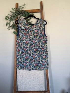 Apt. 9 Floral Sleeveless Tank Top - Blue Multicolor